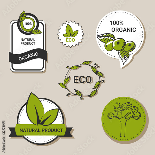 Set of organic labels