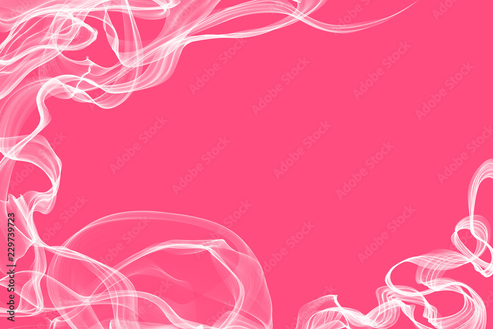 Abstract white wave strokes and motion lines on pink background. Abstract white wave strokes and motion lines on pink background.