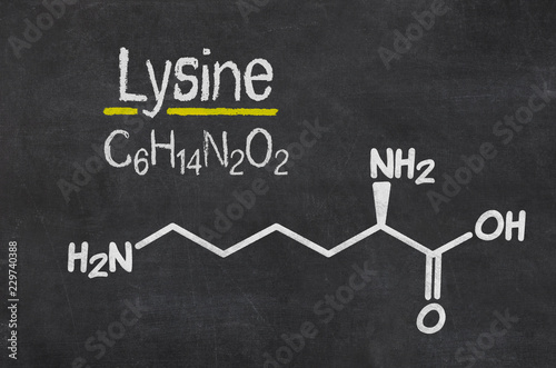 Blackboard with the chemical formula of Lysine photo