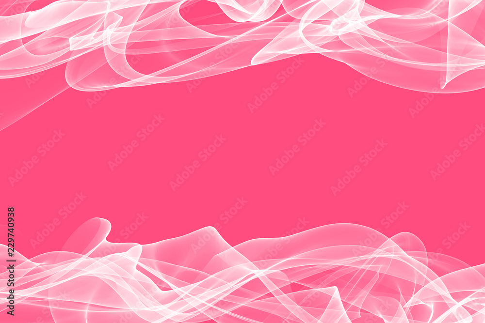 Abstract white wave strokes and motion lines on pink background. Abstract white wave strokes and motion lines on pink background.
