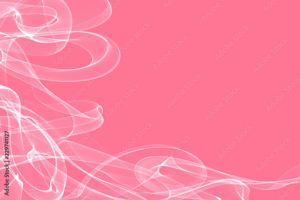 Abstract white wave strokes and motion lines on pink background. Abstract white wave strokes and motion lines on pink background.
