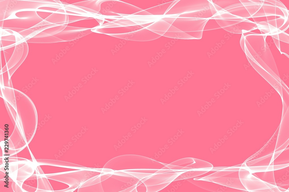 Abstract  white wave strokes and motion  lines on pink background.