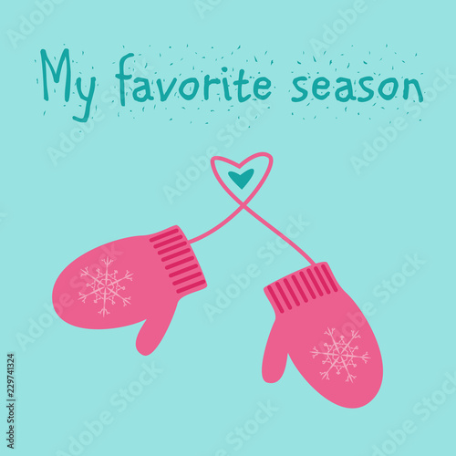 Christmas mittens vector illustration