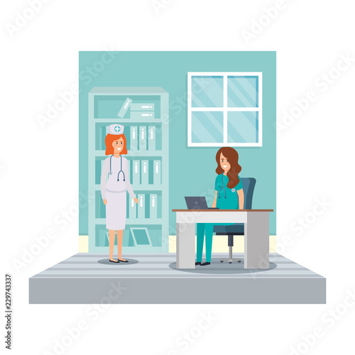 female practitioner in consulting room