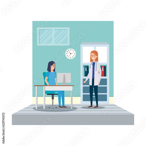 female practitioner in consulting room