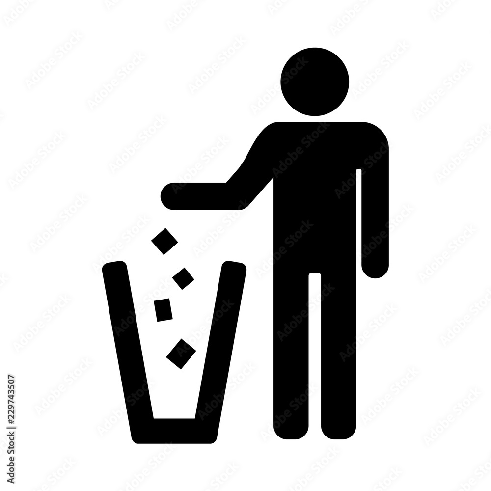 Dispose Of Garbage Into The Bin Please Don t Litter Sign Stock Vector 
