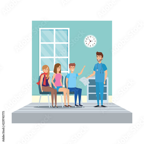 general practitioner in consulting room
