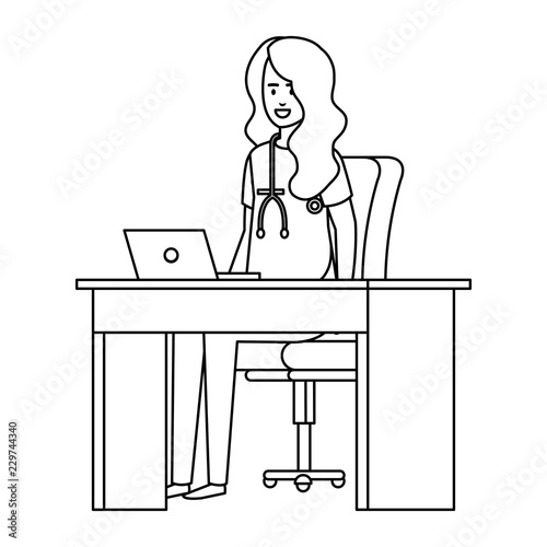 female practitioner in consulting room