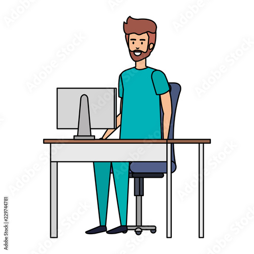 general practitioner in consulting room