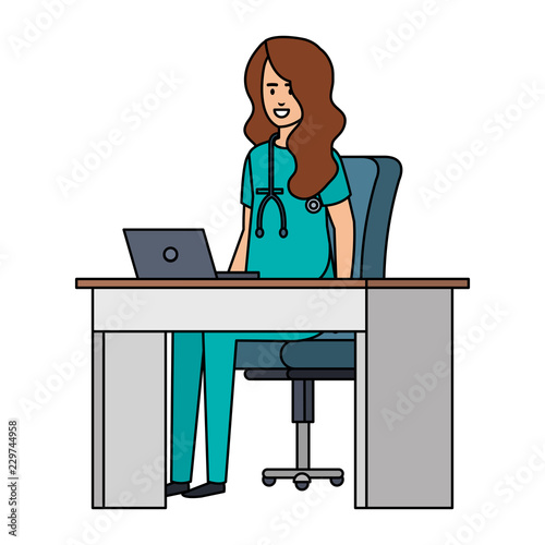 female practitioner in consulting room