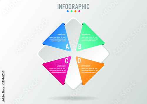 Business infographic template with rectangular shape options