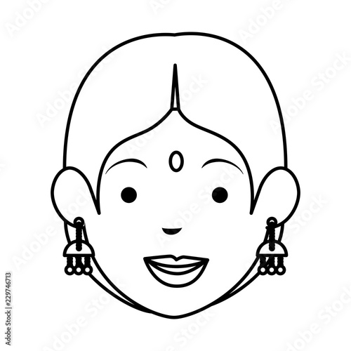 Hindu woman head avatar character