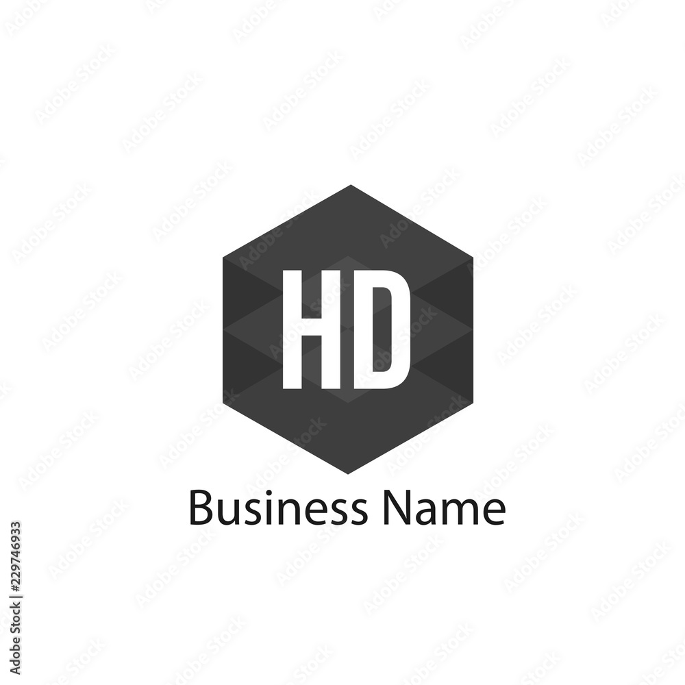 Initial HD Letter Logo Design Initial HD Letter Logo Design