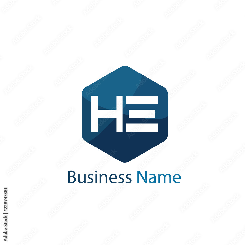 Obraz premium Initial HE Letter Logo Design