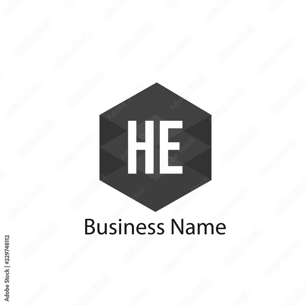 Initial HE Letter Logo Design