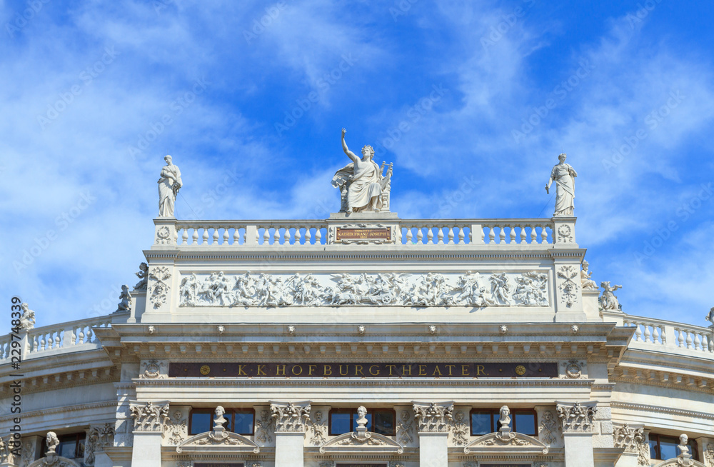 View of Hofburgtheater in Vienna, Austria.