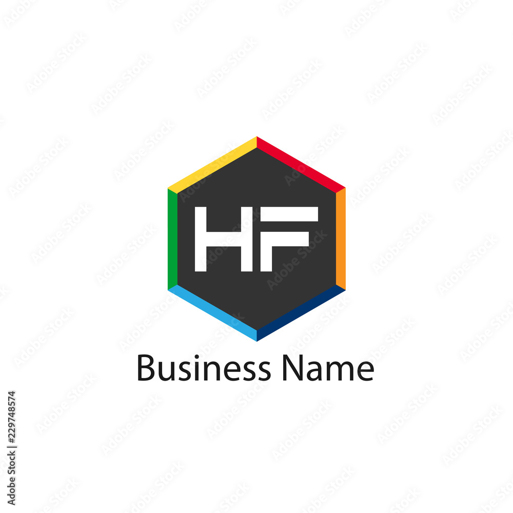 Initial HF Letter Logo Design Initial HF Letter Logo Design