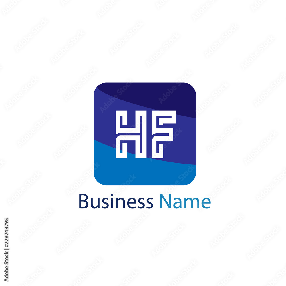 Initial HF Letter Logo Design Initial HF Letter Logo Design