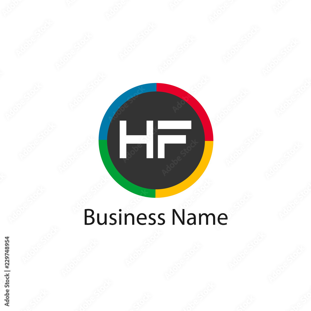 Initial HF Letter Logo Design Initial HF Letter Logo Design