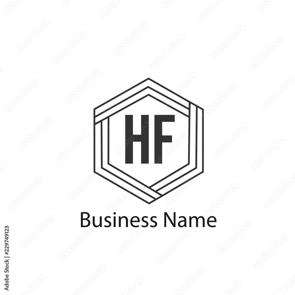Initial HF Letter Logo Design
