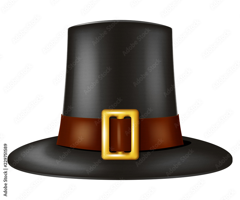 Pilgrim hat. Vector illustration. Stock Vector | Adobe Stock