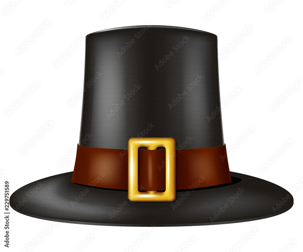 Pilgrim hat. Vector illustration. Stock Vector | Adobe Stock
