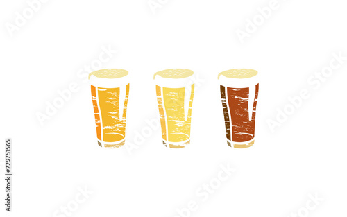 Beer varieties with grunge effect