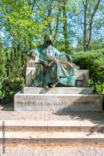 Anonymous Statue near Vajdahunyad castle in Budapest, Hungary
