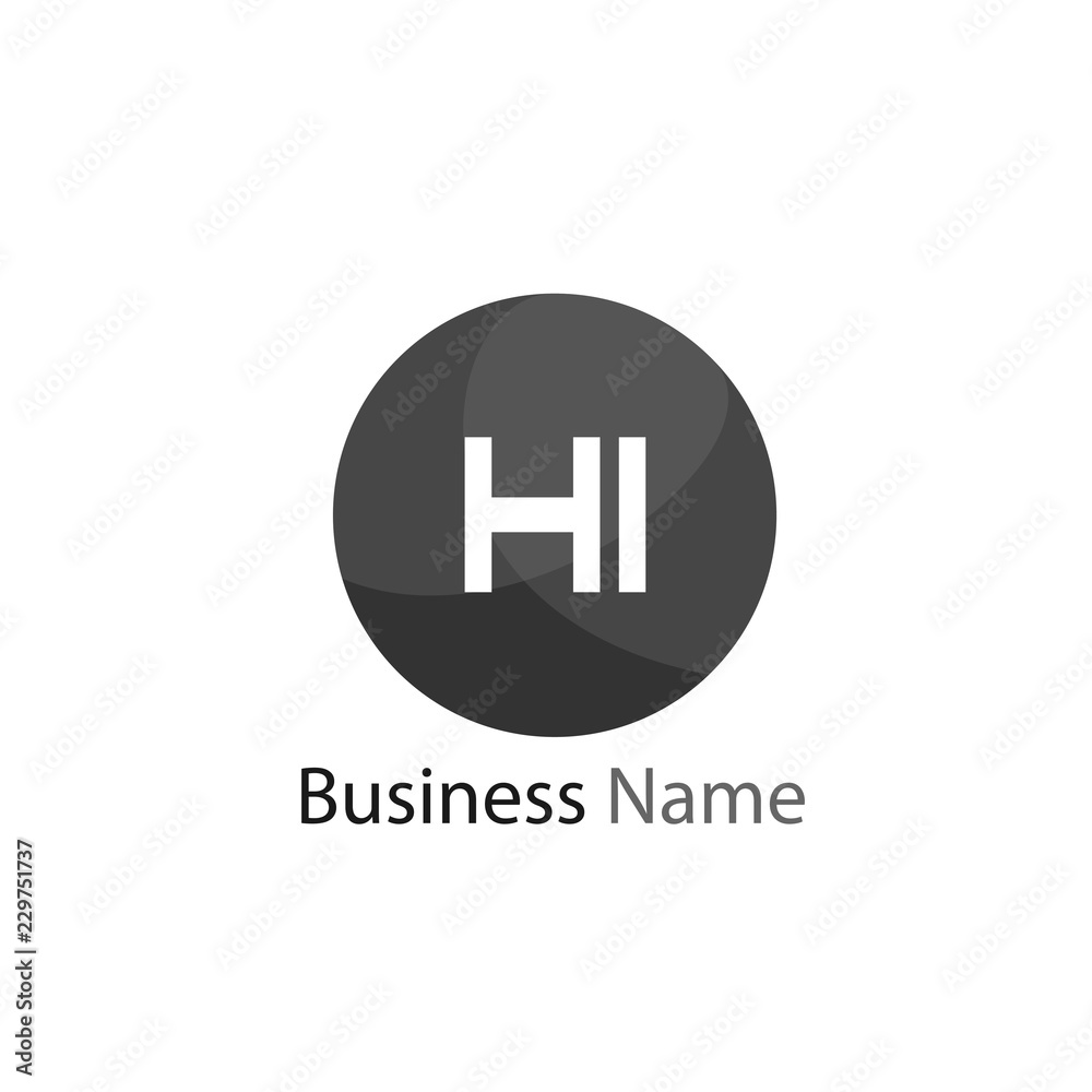 Initial HI Letter Logo Design