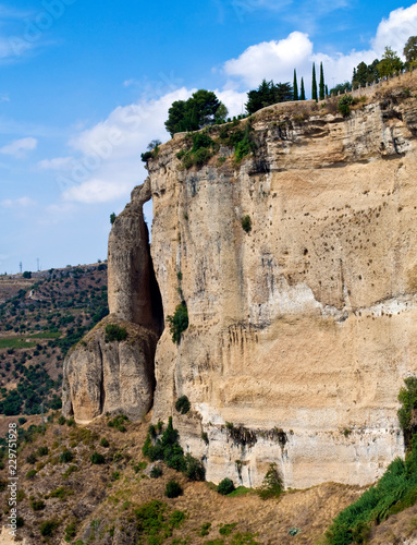 Mountainside in the Spanish town of Ronda in the province of Malaga.