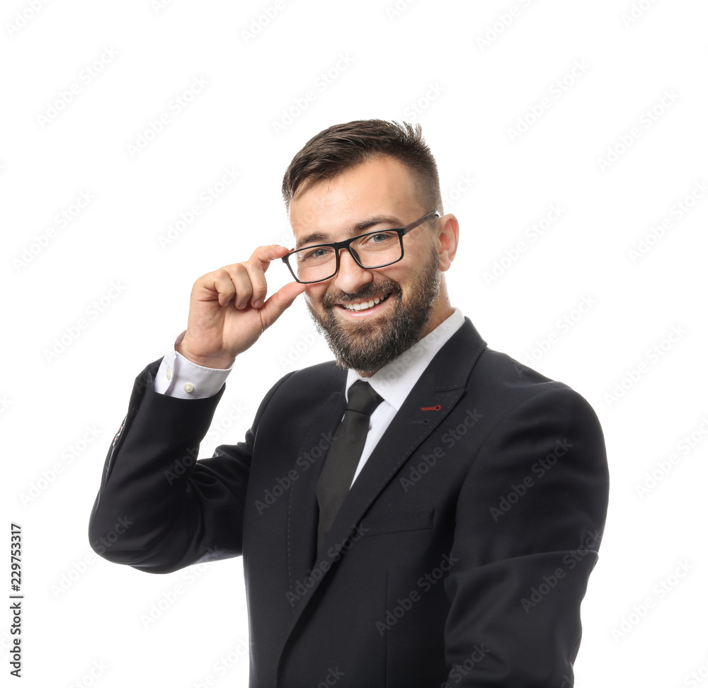 Portrait of handsome businessman on white background Portrait of handsome businessman on white background