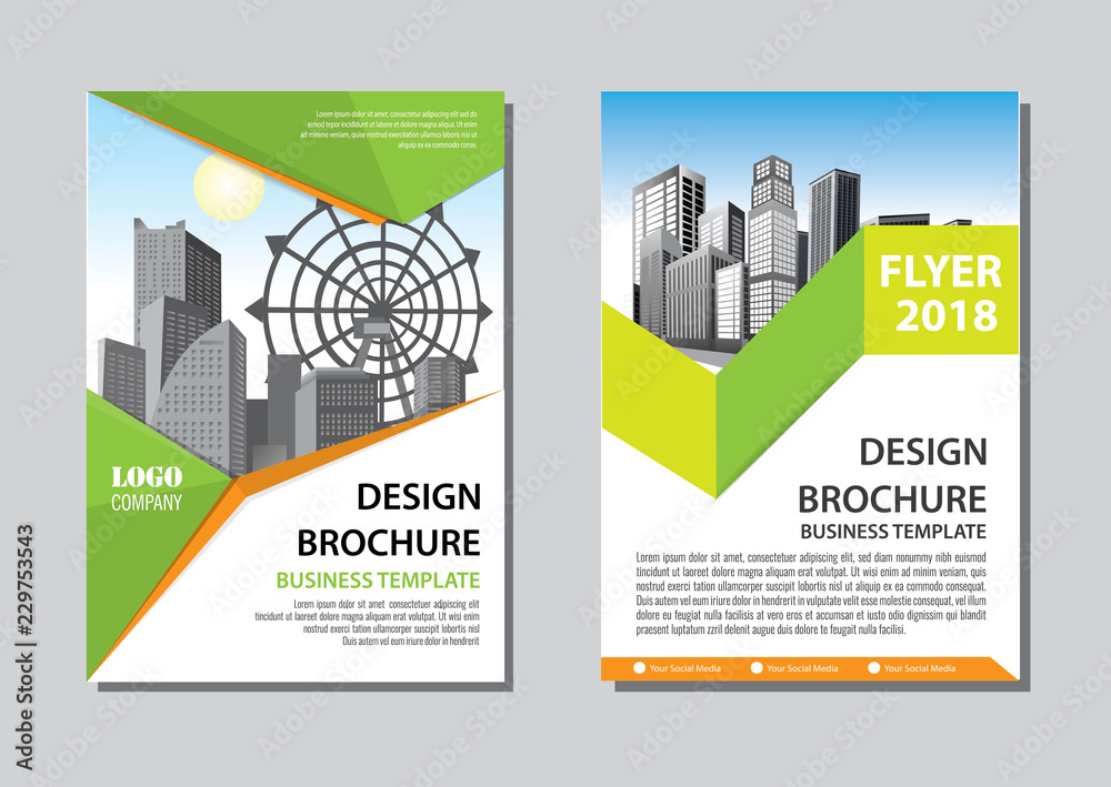 Brochure template layout, cover design annual report, magazine, flyer or booklet in A4 with blue geometric shapes on polygonal background