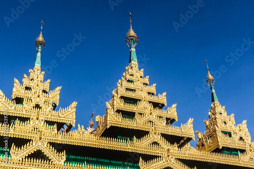 Gold Thai temple roof photo