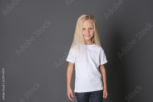 Cute little girl in t-shirt...