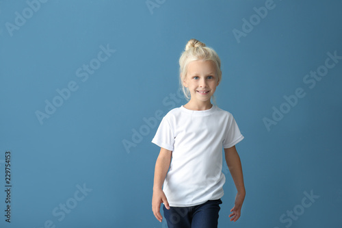 Cute little girl in t-shirt...