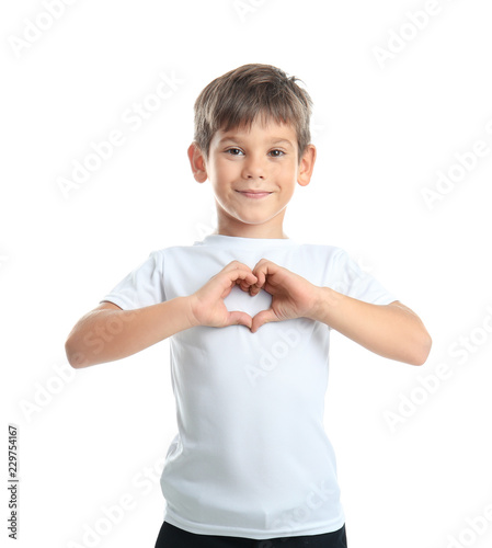 Cute little boy in t-shirt ...