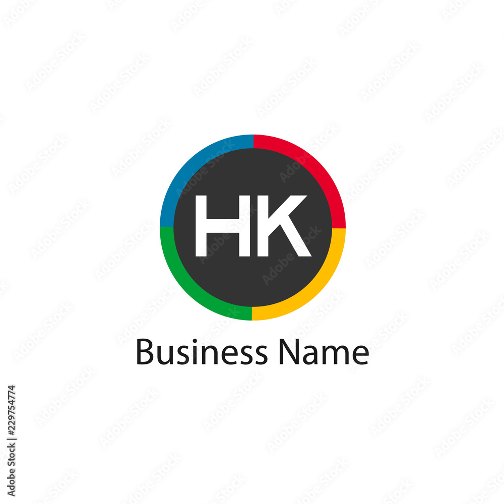 Initial HK Letter Logo Design Initial HK Letter Logo Design