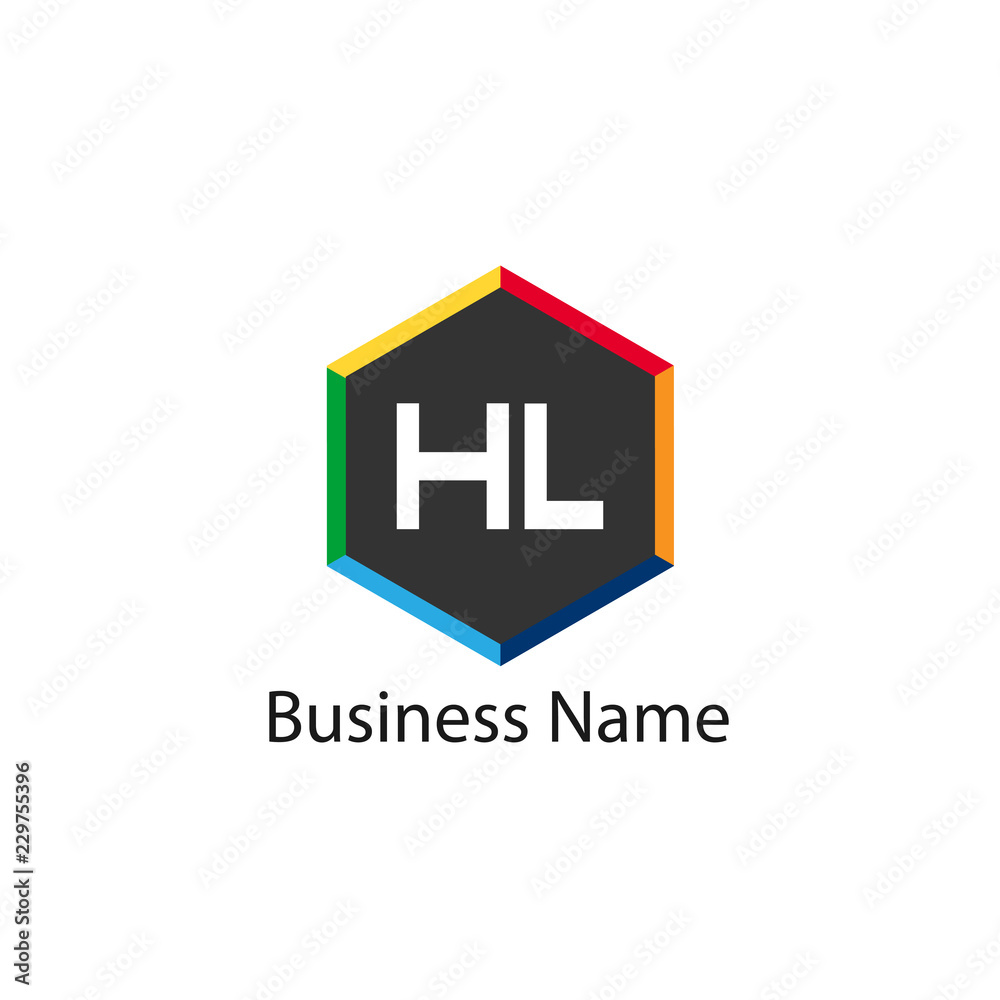 Initial HL Letter Logo Design