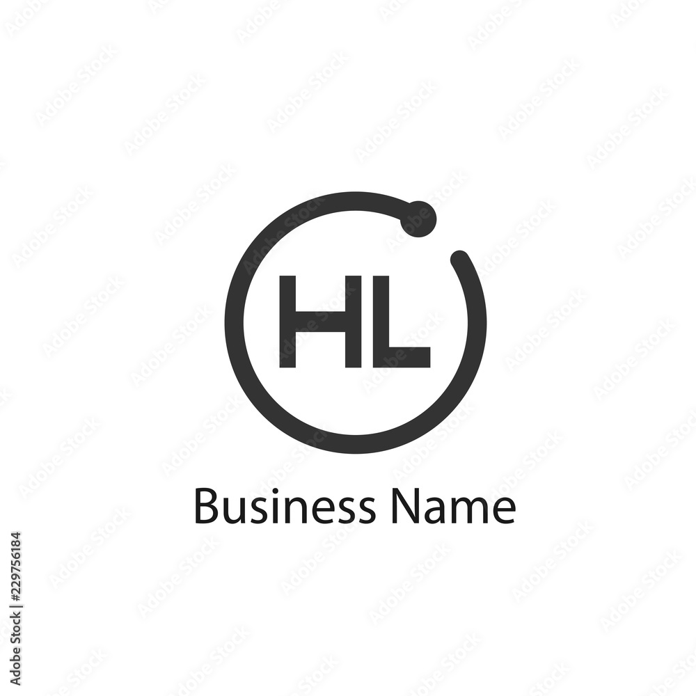 Obraz premium Initial HL Letter Logo Design
