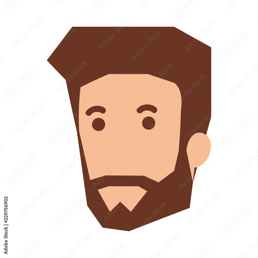 Fototapeta premium young man head with beard avatar character