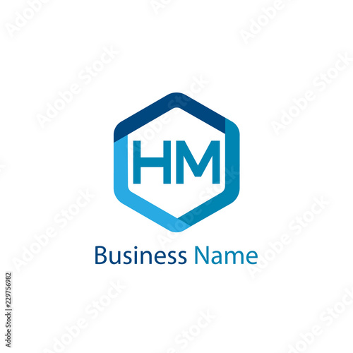 Initial HM Letter Logo Design