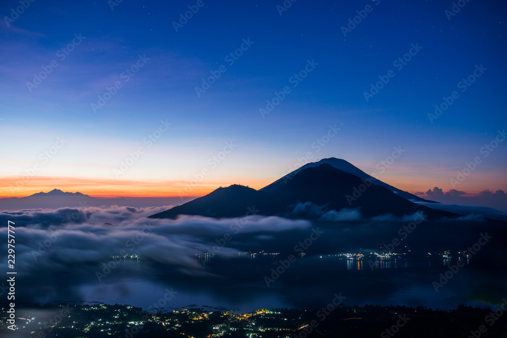 sunrise in indonesia, morning at batur sunrise in indonesia, morning at batur