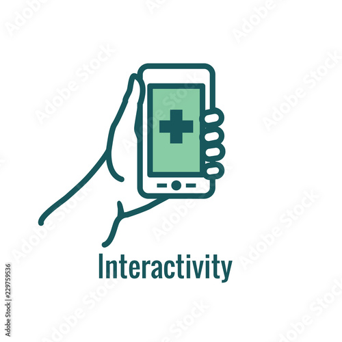 Telemedicine abstract idea with icons illustrating remote health and software