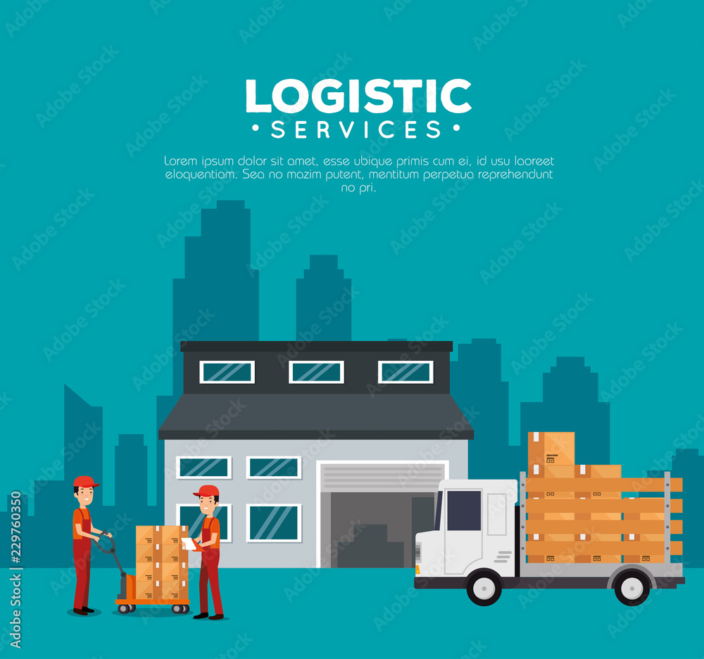 logistic services with warehouse building