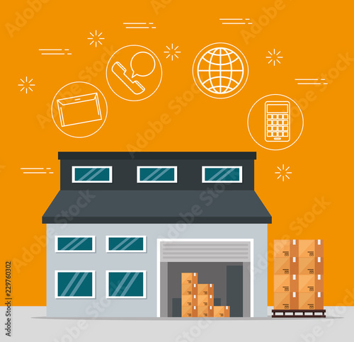 logistic services with warehouse building