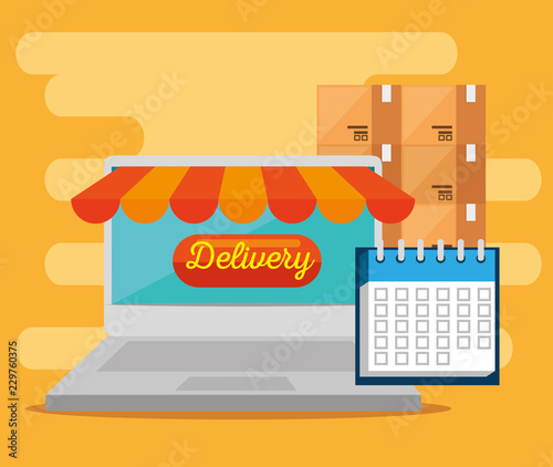 logistic services with laptop