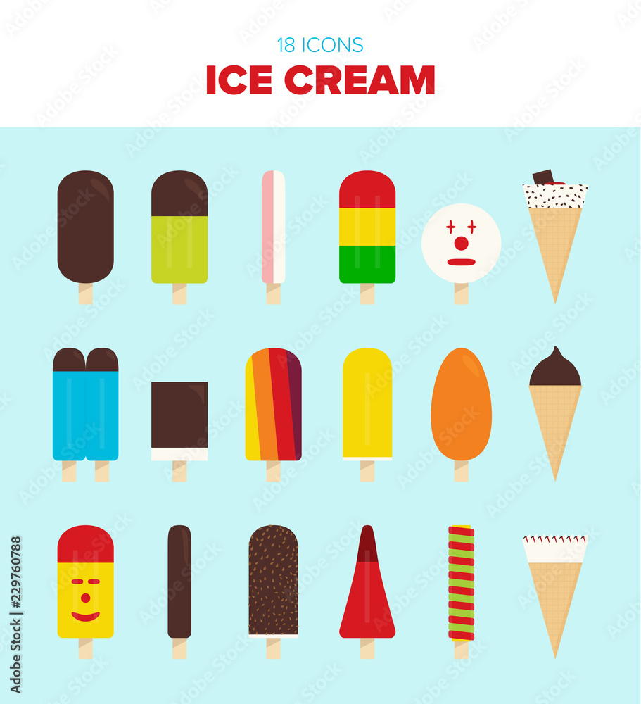Collection of delicious ice cream illustrations Collection of delicious ice cream illustrations