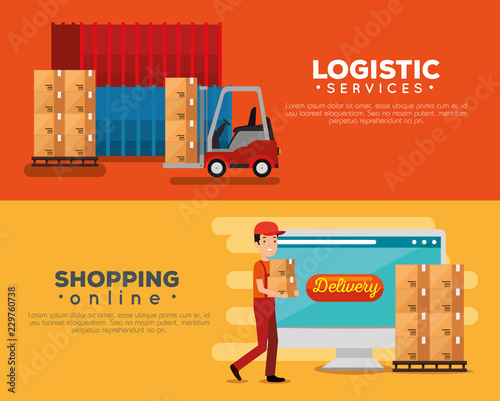 logistic services with delivery worker