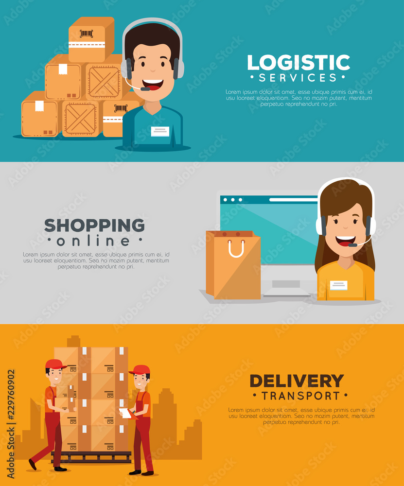 logistic services with support agent and computer logistic services with support agent and computer