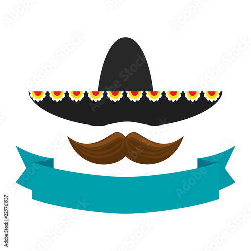 mexican mariachi hat with mustache